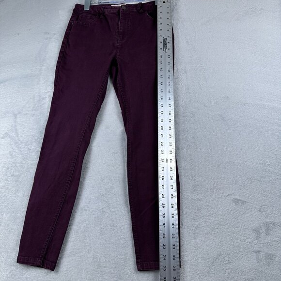 Fat Face Skye Skinny Jeans Womens Size 6 Mid Rise Denim Stretch Maroon - Picture 12 of 13